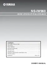 Yamaha NS-IW960 - Speaker - 50 Watt Owner'S Manual preview