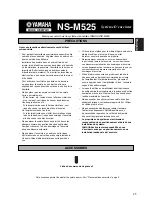 Preview for 5 page of Yamaha NS-M525 - Left / Right Rear CH Speakers Owner'S Manual