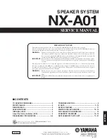 Preview for 1 page of Yamaha NX-A01 - Speaker Sys Service Manual