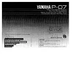Yamaha P-07 Owner'S Manual preview