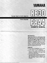 Предварительный просмотр 1 страницы Yamaha PB44 Owner'S Manual