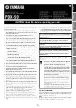 Preview for 1 page of Yamaha PDX-50 Owner'S Manual