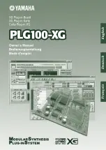 Yamaha PLG100-XG Owner'S Manual preview