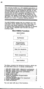 Preview for 2 page of Yamaha PortaSound MK-100 Menu Manual