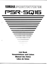 Preview for 1 page of Yamaha PortaSound PSR-SQ16 List Book