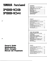 Preview for 1 page of Yamaha PortaSound PSS-203 Owner'S Manual