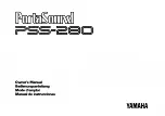 Yamaha PortaSound PSS-280 Owner'S Manual preview