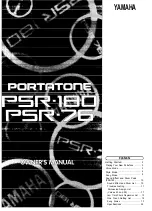 Yamaha PortaTone PSR-180 Owner'S Manual preview