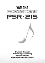 Yamaha Portatone PSR-215 (French) Mode D'Emploi preview