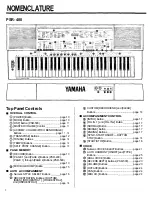 Preview for 4 page of Yamaha PortaTone PSR-400 Owner'S Manual