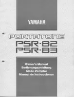 Yamaha PortaTone PSR-82 Owner'S Manual preview