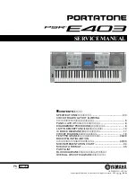 Yamaha PORTATONE PSR E403 Service Manual предпросмотр