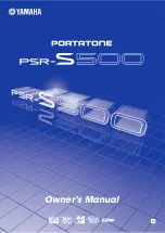 Yamaha PORTATONE PSR-S500 Owner'S Manual preview