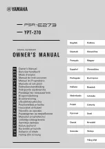 Yamaha PSR-E273 Owner'S Manual preview