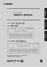 Предварительный просмотр 1 страницы Yamaha PSR-E373 Owner'S Manual