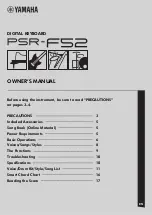 Preview for 1 page of Yamaha PSR-F52 Owner'S Manual