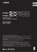 Yamaha PSR-SX900 Owner'S Manual preview