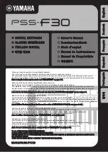 Yamaha PSS-F30 Owner'S Manual preview