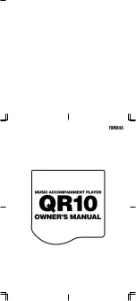 Yamaha QR10 Owner'S Manual предпросмотр