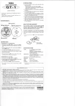 Предварительный просмотр 2 страницы Yamaha QT-1 Owner'S Manual