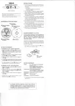 Предварительный просмотр 3 страницы Yamaha QT-1 Owner'S Manual