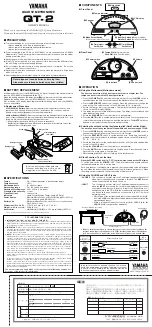 Предварительный просмотр 2 страницы Yamaha QT-2 Owner'S Manual