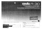 Yamaha R-30 Owner'S Manual preview