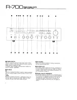 Предварительный просмотр 8 страницы Yamaha R-700 Owner'S Manual