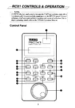 Предварительный просмотр 5 страницы Yamaha RCX1 Operating Manual