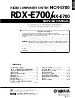 Preview for 1 page of Yamaha RDX-E700 Service Manual