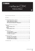 Yamaha Reface DX Reference Manual preview