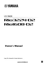 Предварительный просмотр 1 страницы Yamaha Rio1608-D2 Owner'S Manual