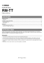 Yamaha RM-TT Reference Manual preview