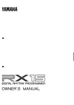 Yamaha RX-15 Owner'S Manual preview