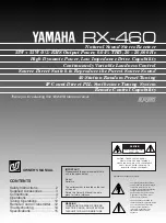 Предварительный просмотр 1 страницы Yamaha RX-460 Owner'S Manual