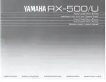 Yamaha RX-500 Owner'S Manual preview