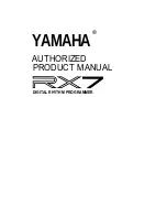 Preview for 1 page of Yamaha RX-7 Authorized Product Manual