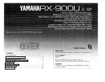 Предварительный просмотр 1 страницы Yamaha RX-900U Owner'S Manual