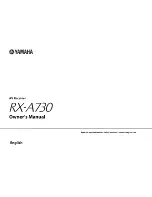 Yamaha RX-A730 Owner'S Manual preview