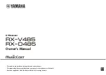 Предварительный просмотр 1 страницы Yamaha RX-D485 Owner'S Manual