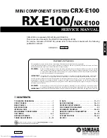 Preview for 1 page of Yamaha RX-E100 Service Manual