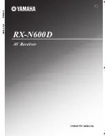 Preview for 1 page of Yamaha RX-N600D Owner'S Manual