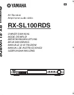 Yamaha RX-SL100RDS Owner'S Manual preview