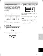 Preview for 49 page of Yamaha RX-SL100RDS Owner'S Manual