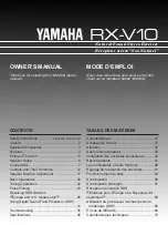 Предварительный просмотр 1 страницы Yamaha RX-V10 Owner'S Manual