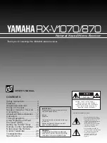 Yamaha RX-V1070 Owner'S Manual preview