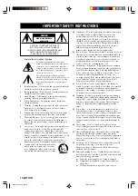 Preview for 2 page of Yamaha RX-V1300 Owner'S Manual