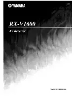 Preview for 1 page of Yamaha RX-V1600 Owner'S Manual