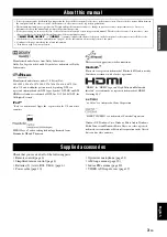 Preview for 7 page of Yamaha RX-V2065 - AV Network Receiver Owner'S Manual