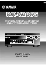 Предварительный просмотр 1 страницы Yamaha RX-V2095 Owner'S Manual